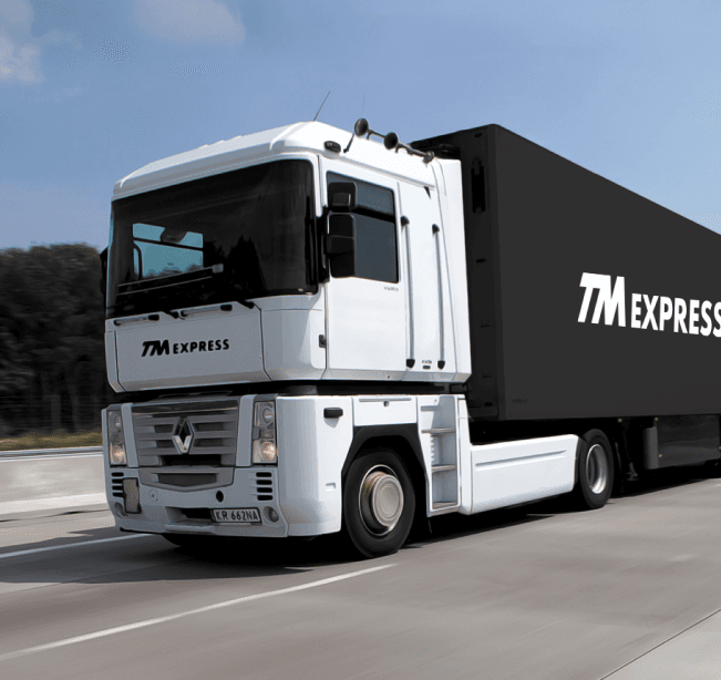 Company truck delivering goods