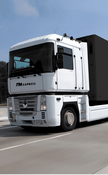 Different company truck delivering goods